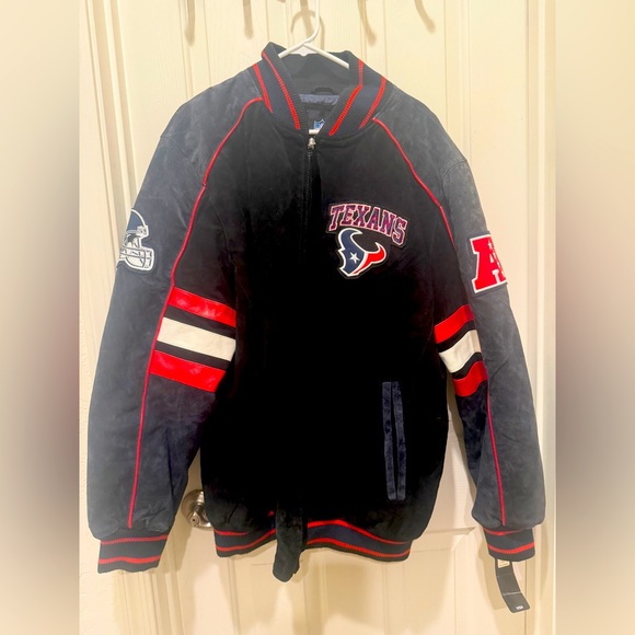 Other - NFL Licensed Houston Texans Suede Leather Jacket 2XL new nwt